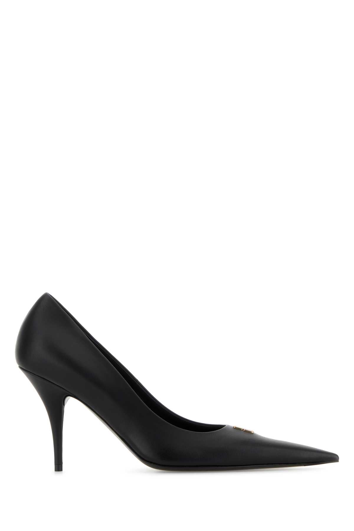 Balenciaga Women Black Leather Avenue Bb Editor 90 Pumps