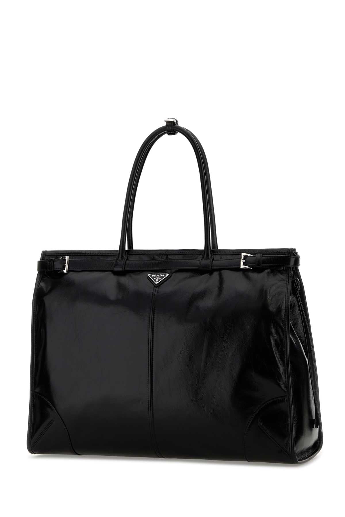 Prada Men Black Leather Large Shopping Bag