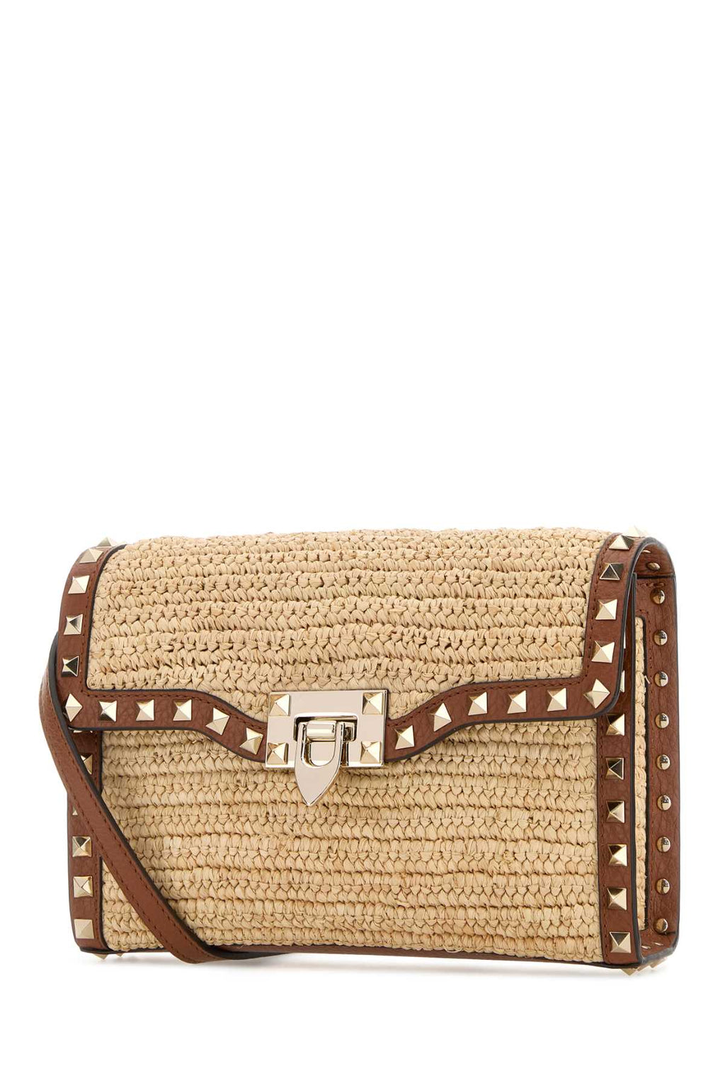 Valentino Garavani Women Raffia Rockstud Crossbody Bag