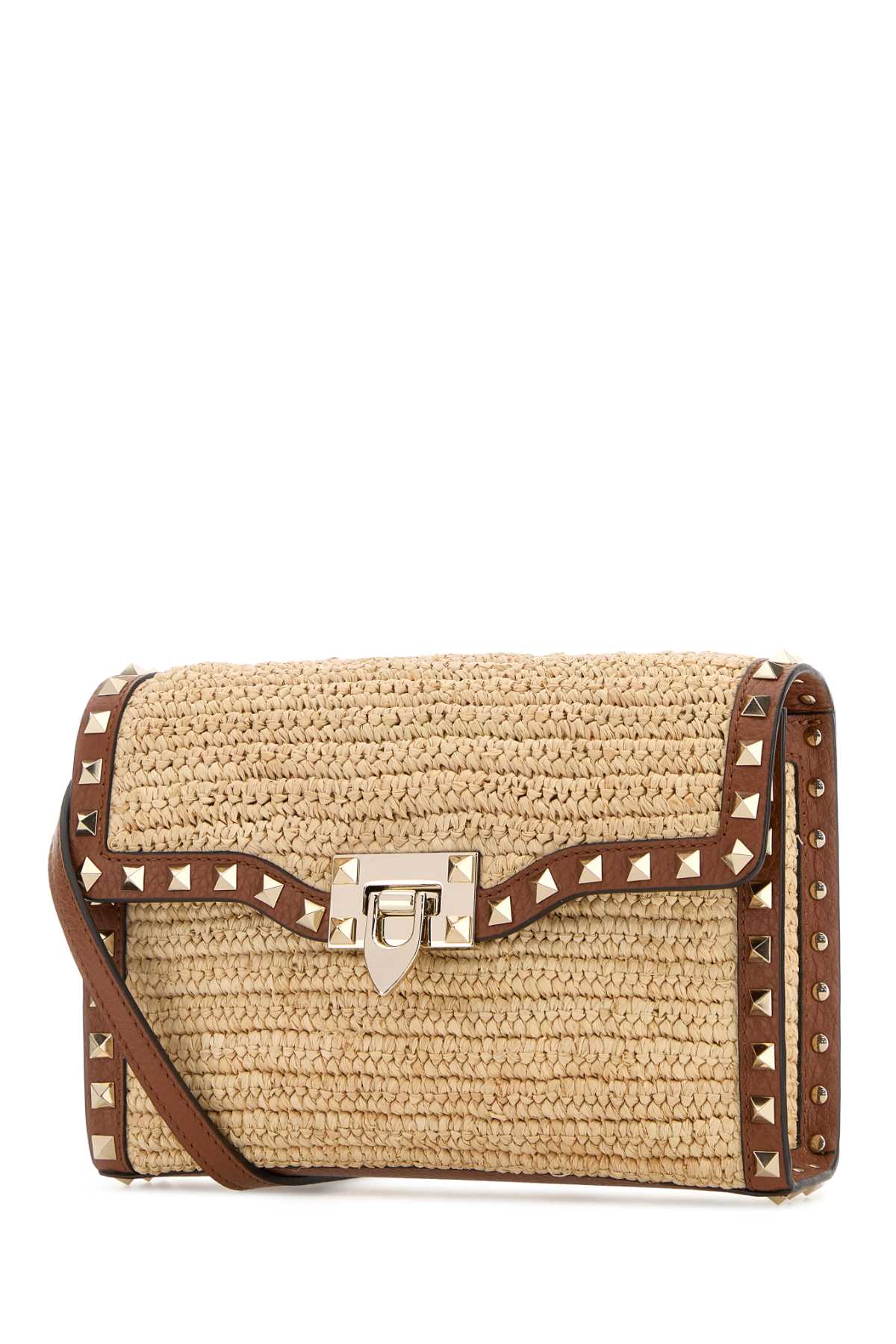 Valentino Garavani Women Raffia Rockstud Crossbody Bag