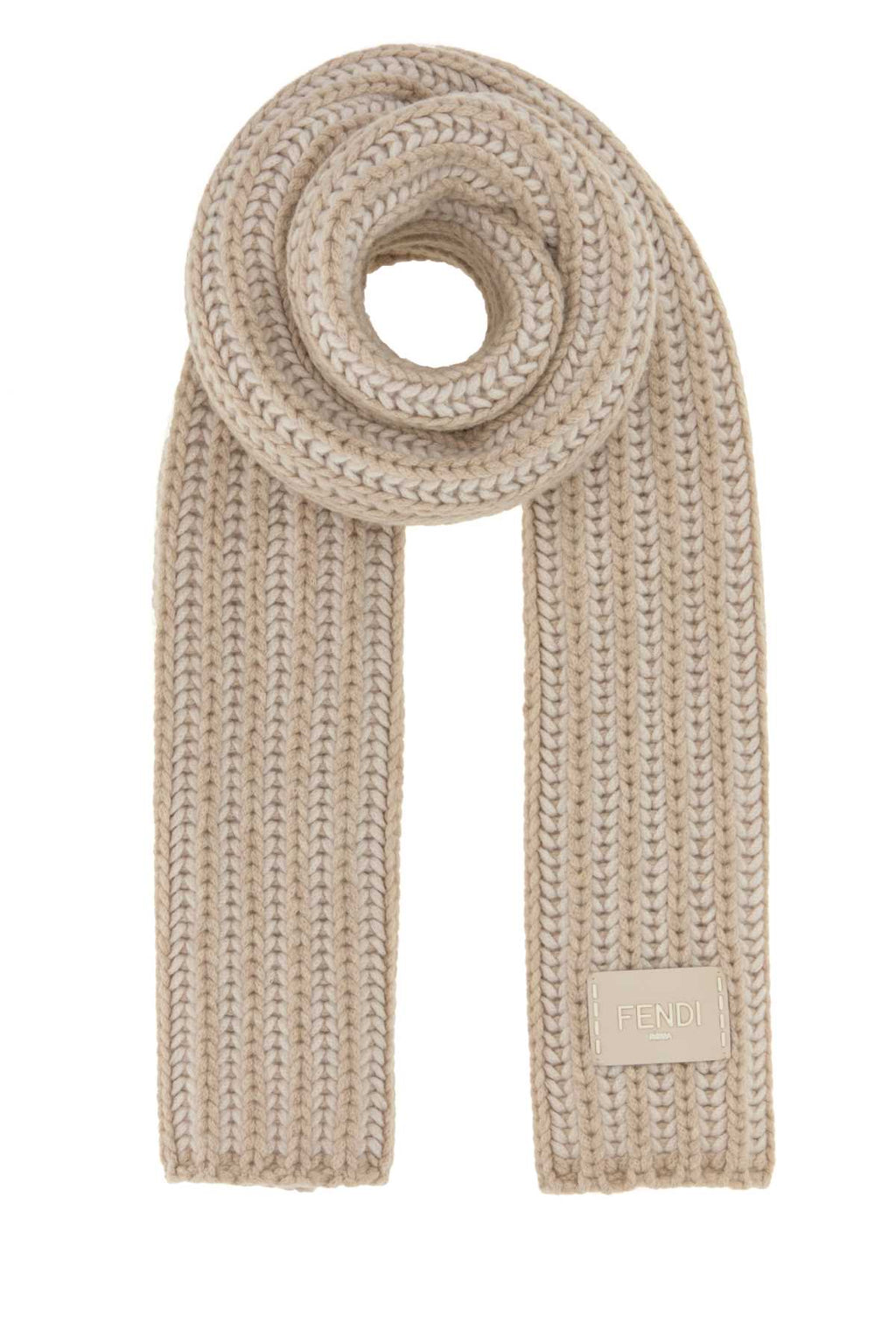 Fendi Women Sand Wool Blend Scarf
