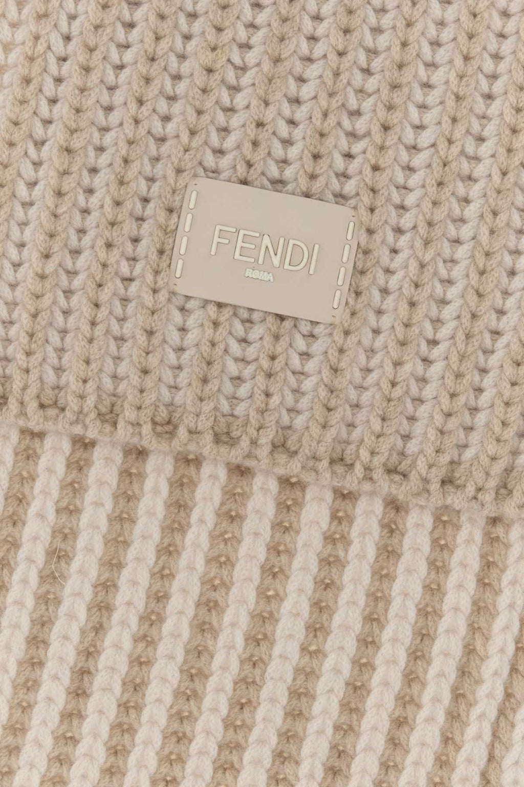 Fendi Women Sand Wool Blend Scarf