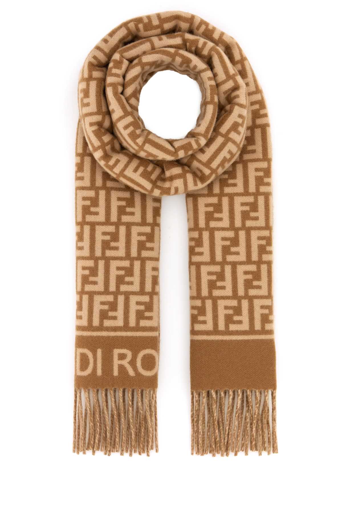 Fendi Women Embroidered Wool Blend Scarf
