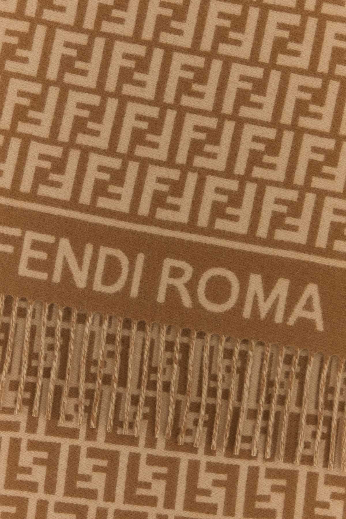Fendi Women Embroidered Wool Blend Scarf