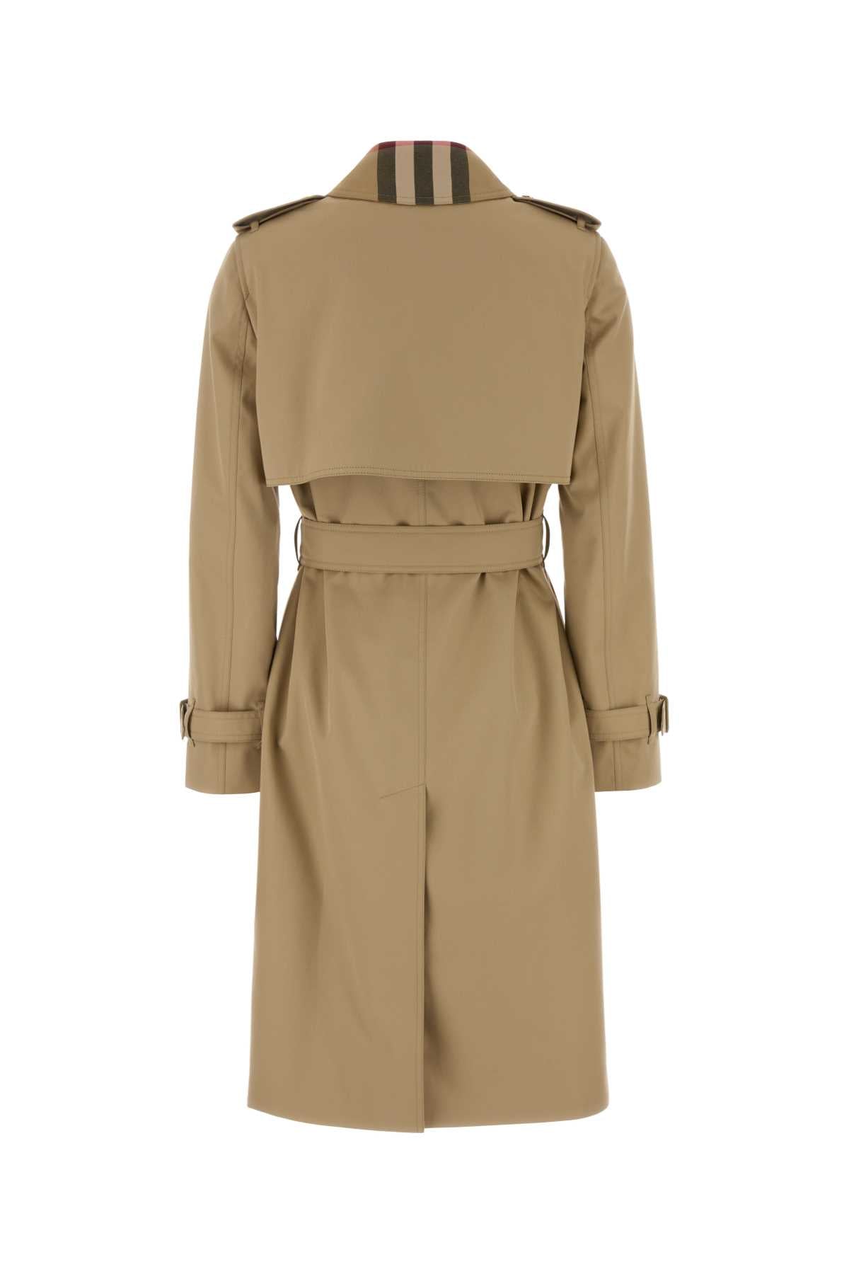 Burberry Women Beige Cotton Trench Coat