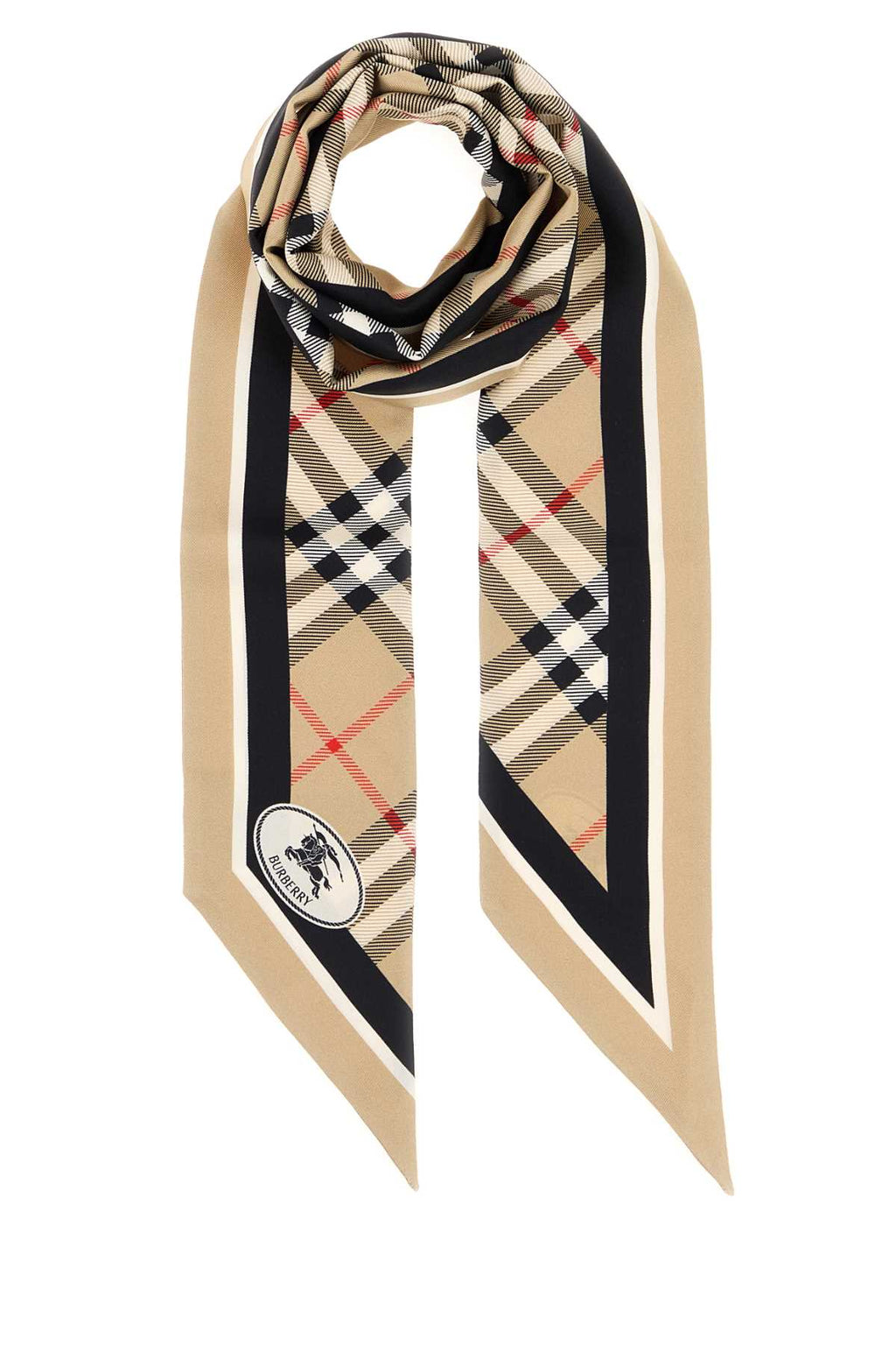Burberry Unisex Embroidered Silk Foulard