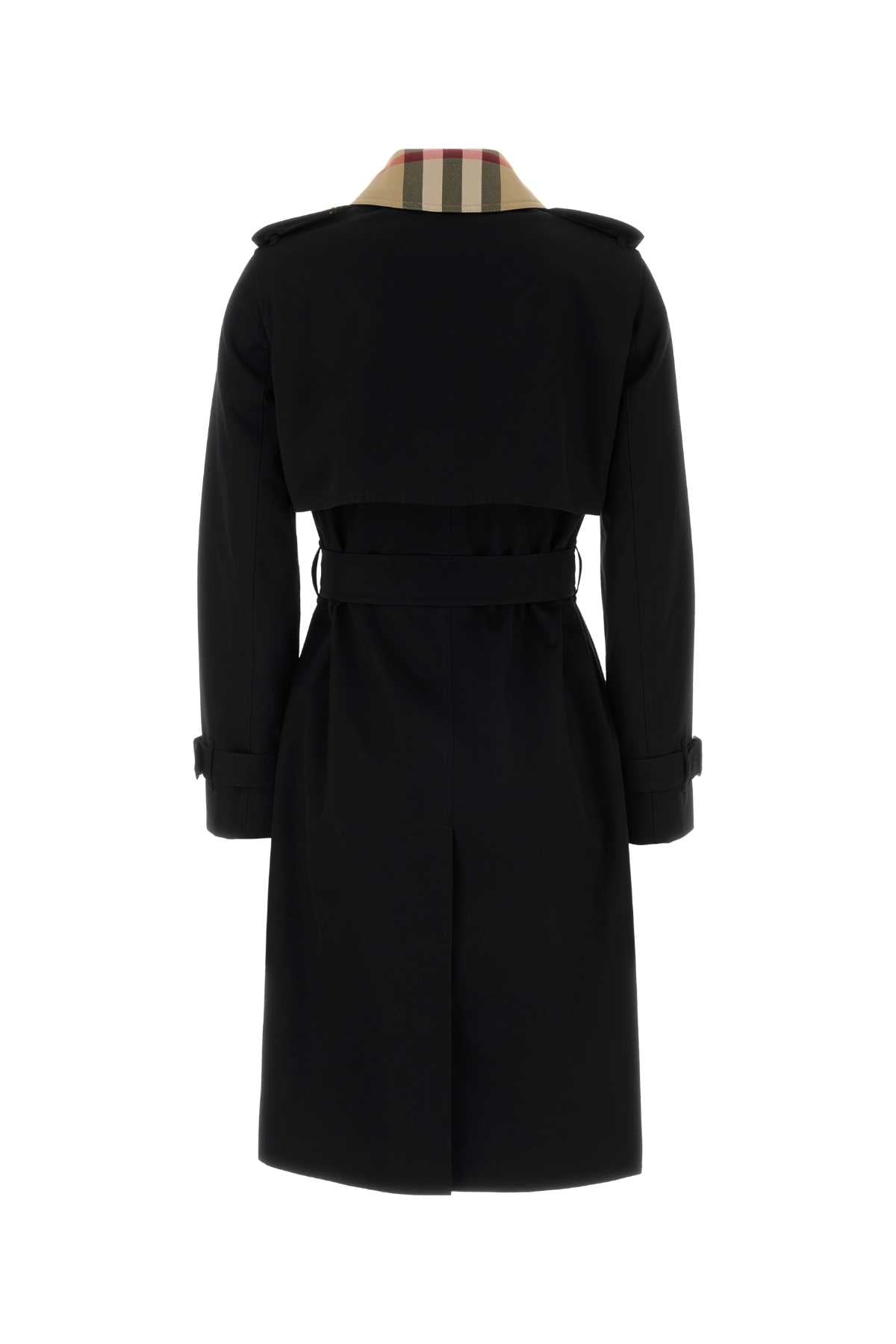 Burberry Women Black Cotton Trench Coat