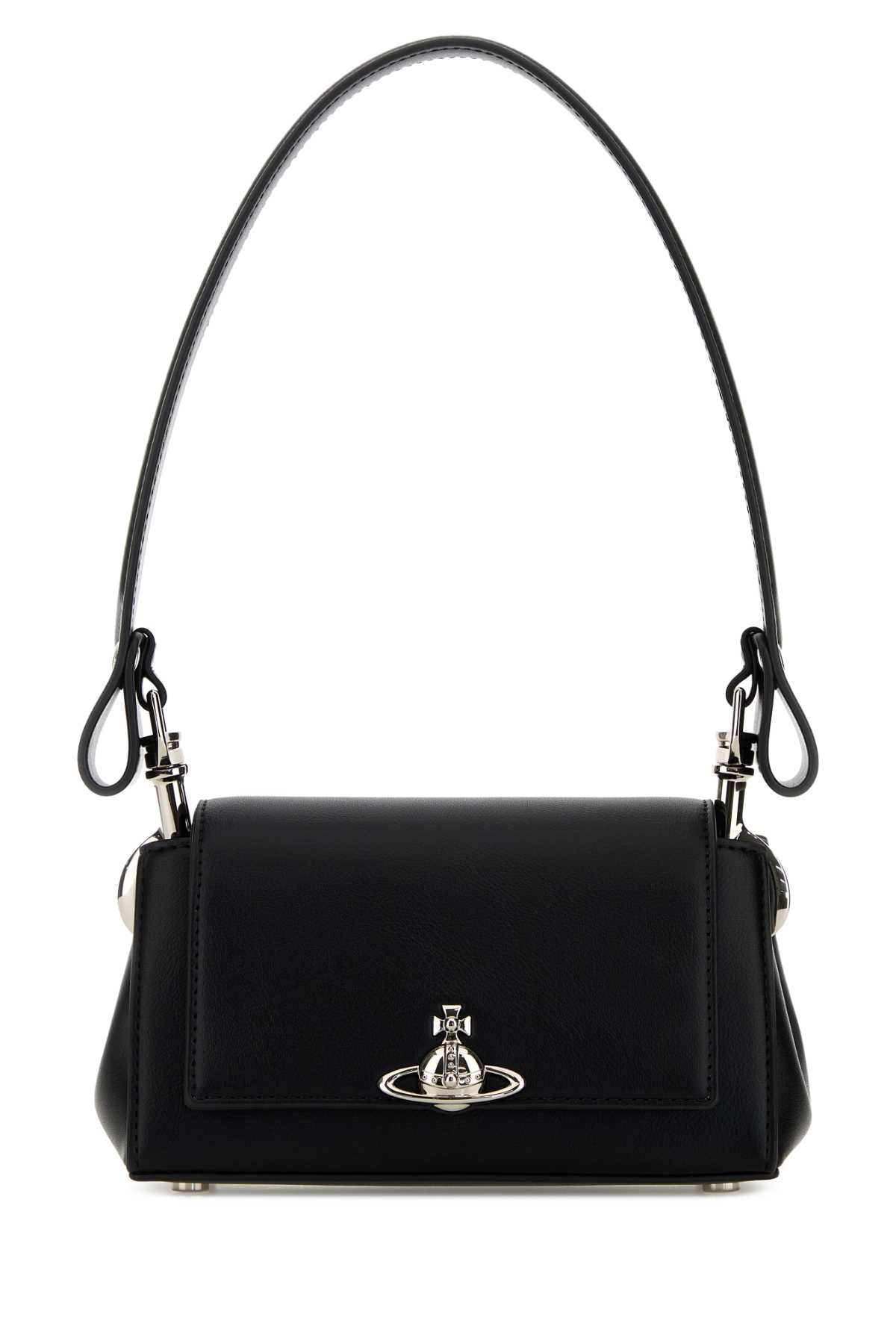 Vivienne Westwood Women Black Synthetic Leather Small Hazel Shoulder Bag