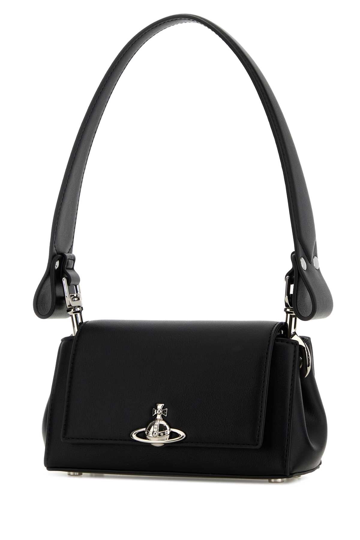 Vivienne Westwood Women Black Synthetic Leather Small Hazel Shoulder Bag