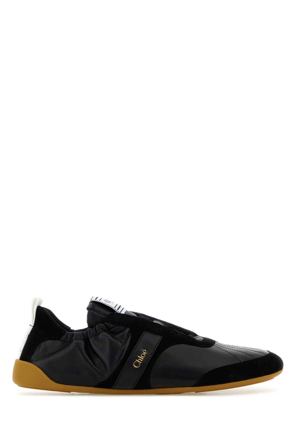 Chloe Women Black Leather Chloã¨ Kick Sneakers