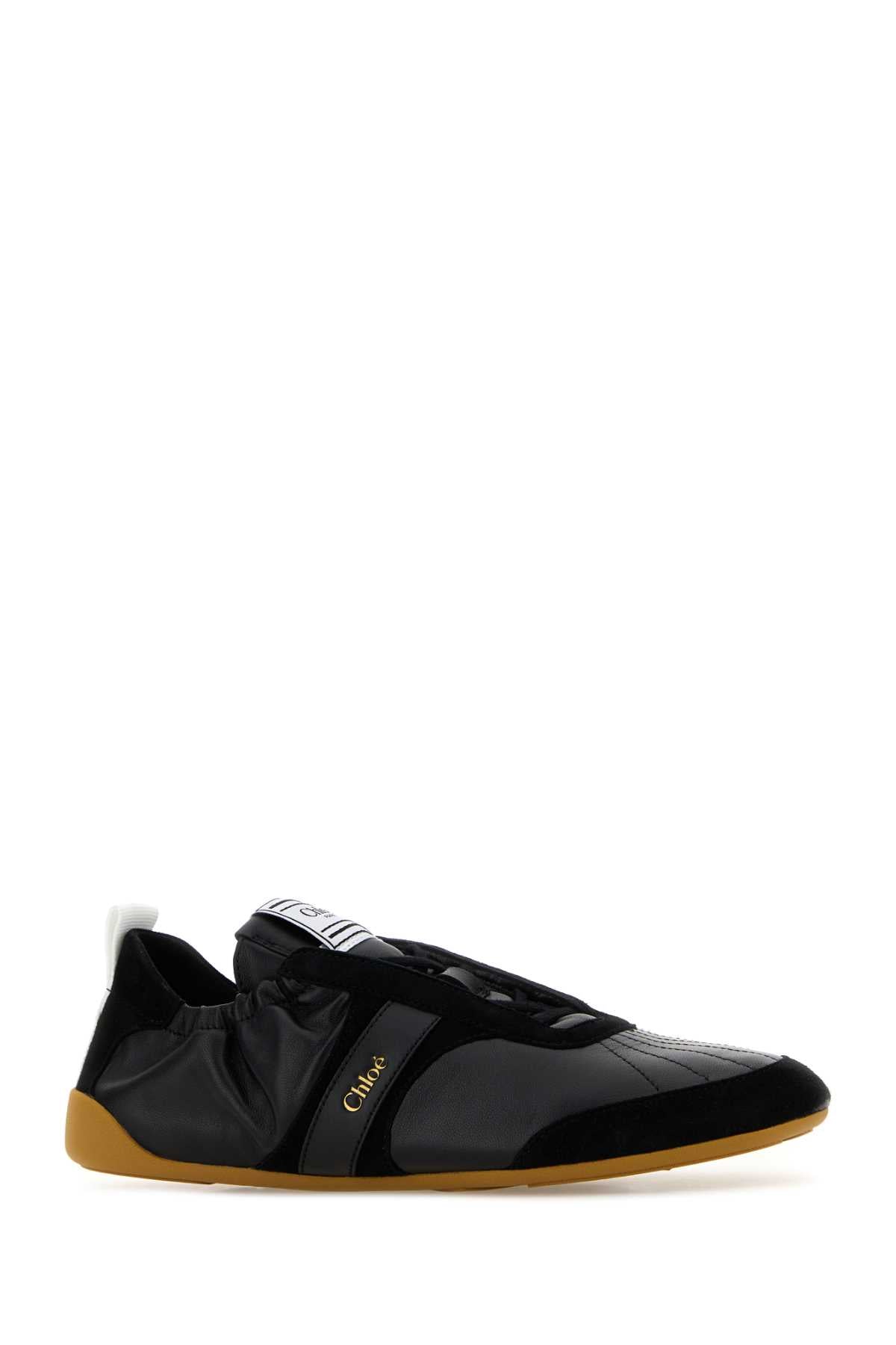 Chloe Women Black Leather Chloã¨ Kick Sneakers