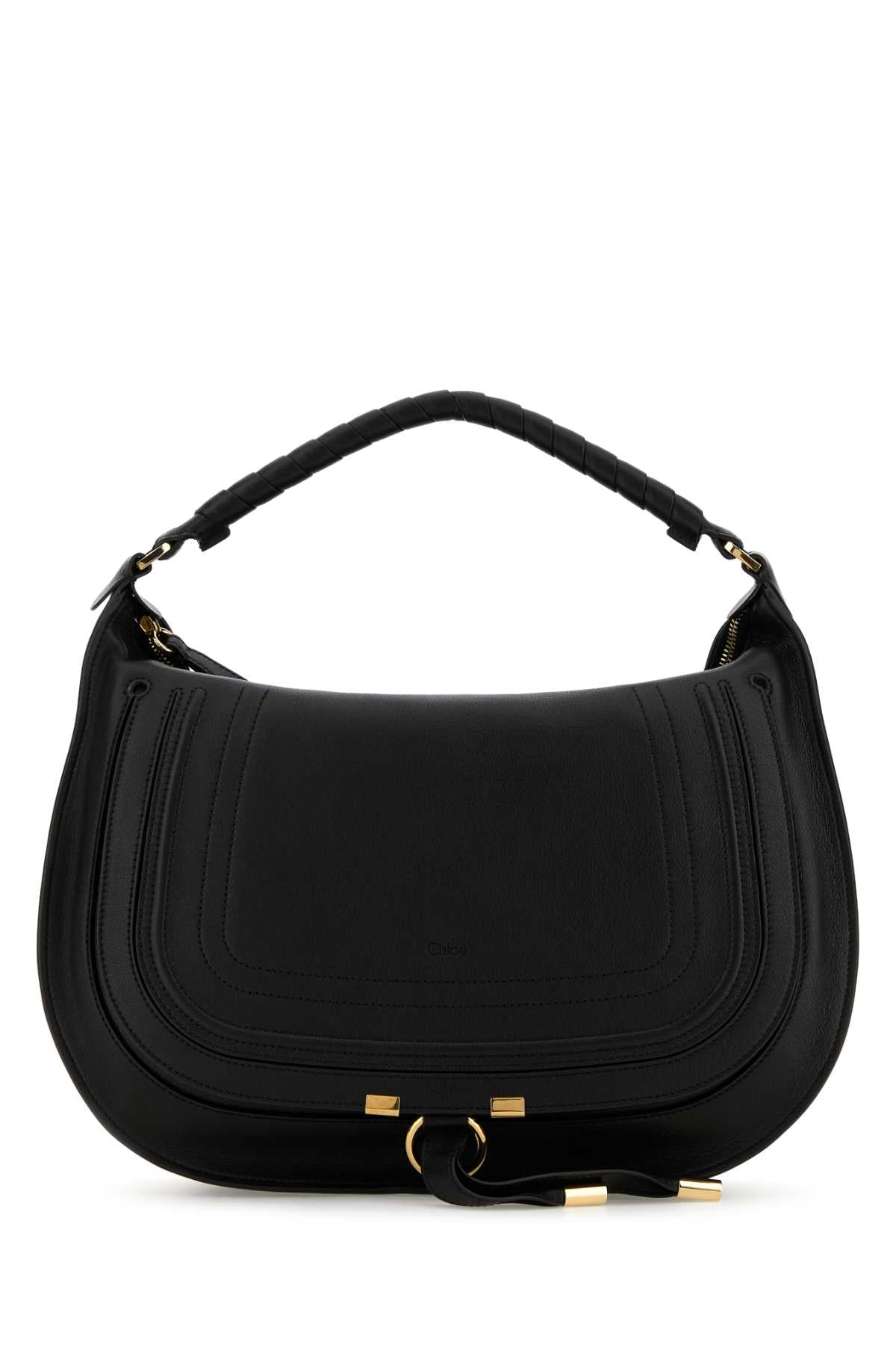 Chloe Women Black Leather Marcie Shoulder Bag