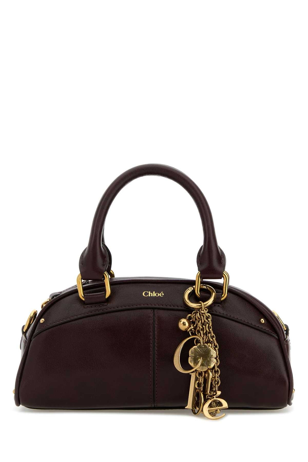 Chloe Women Grape Small Leather Bowling Chloe Small Handbag