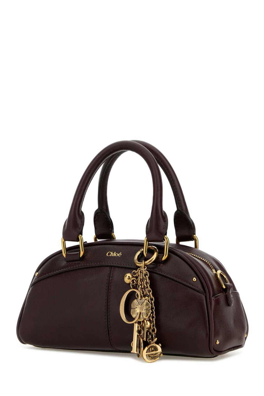 Chloe Women Grape Small Leather Bowling Chloe Small Handbag