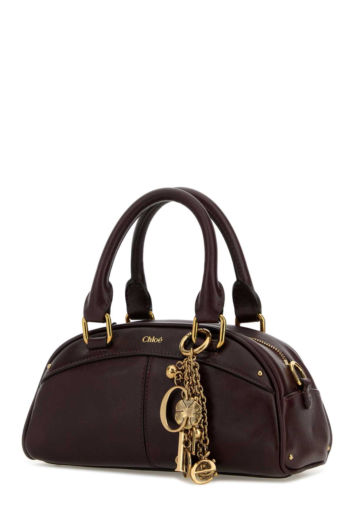 Chloe Women Grape Small Leather Bowling Chloe Small Handbag