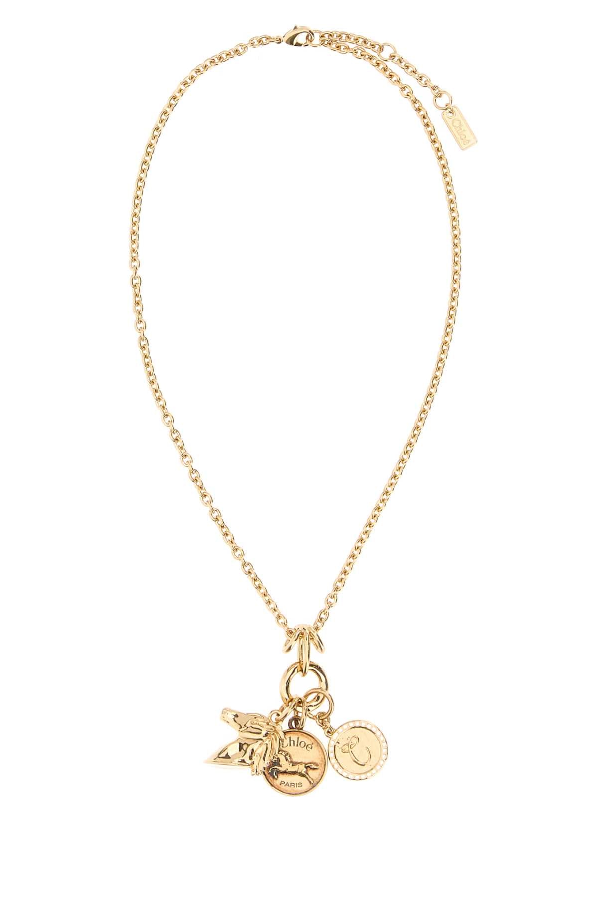 Chloe Women Gold Metal Chloe Charms Necklace