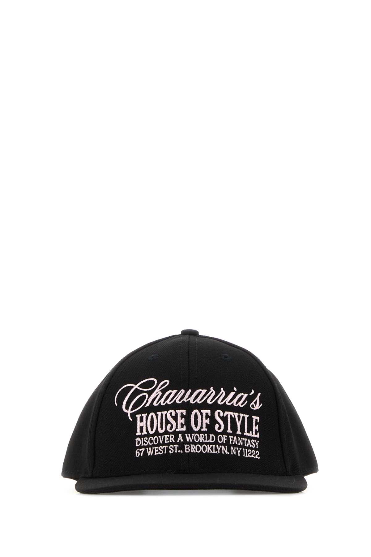 Willy Chavarria Men Black Canvas Baseball Cap