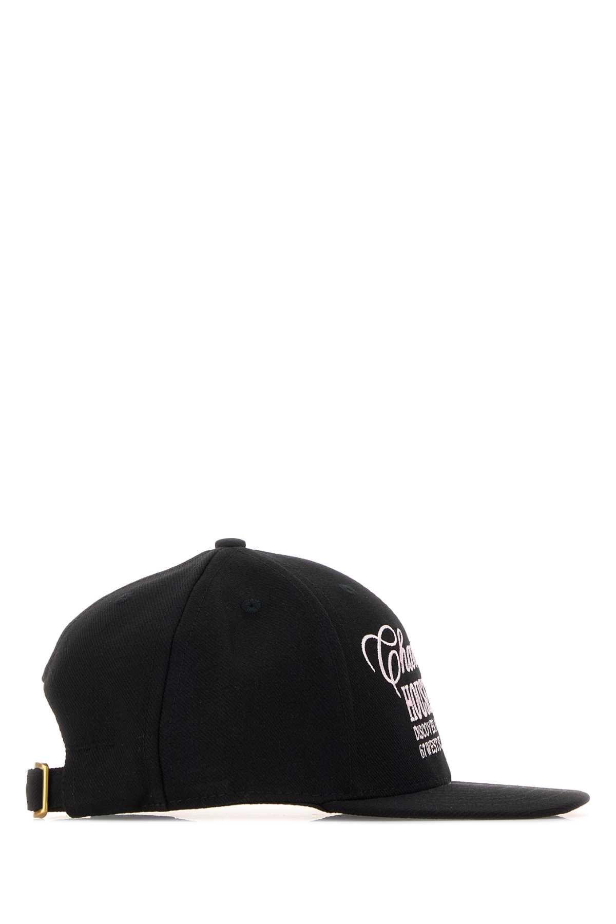 Willy Chavarria Men Black Canvas Baseball Cap