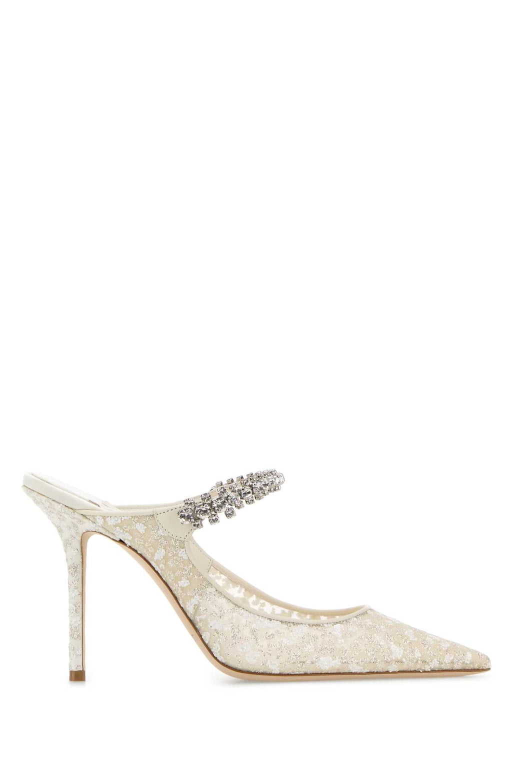Jimmy Choo Women Embellished Mesh Bing 100 Mules
