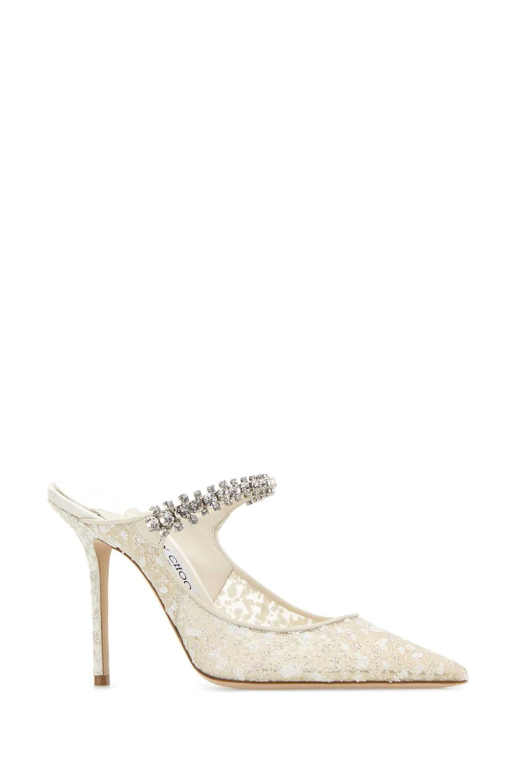 Jimmy Choo Women Embellished Mesh Bing 100 Mules