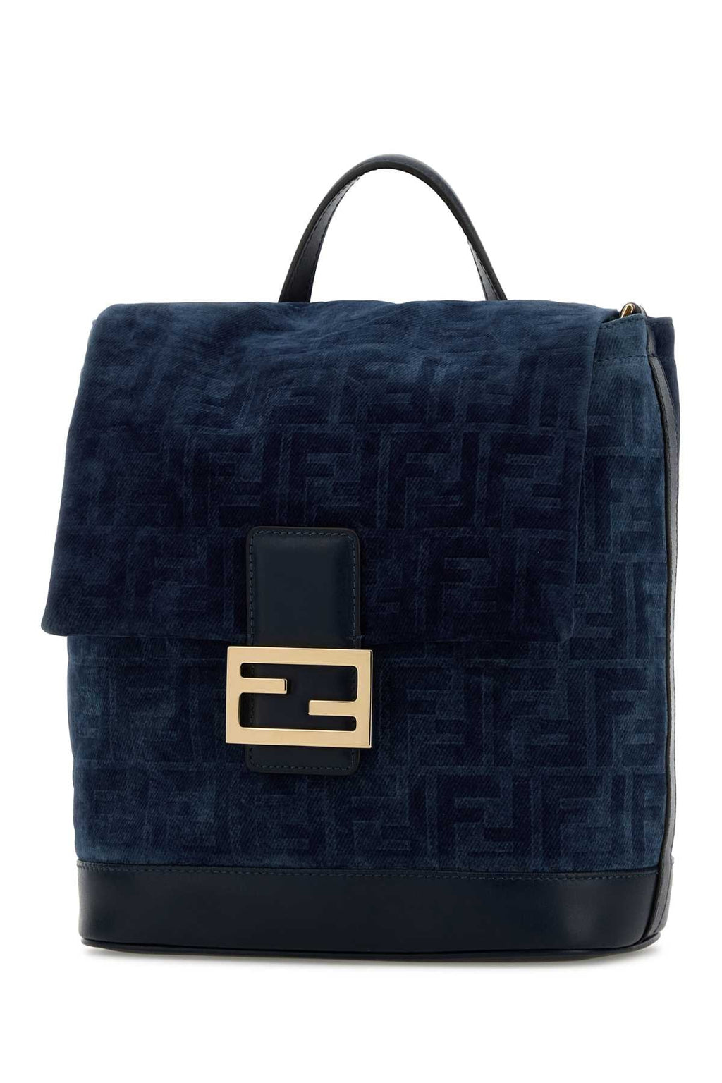 Fendi Women Blue Velvet Backpack