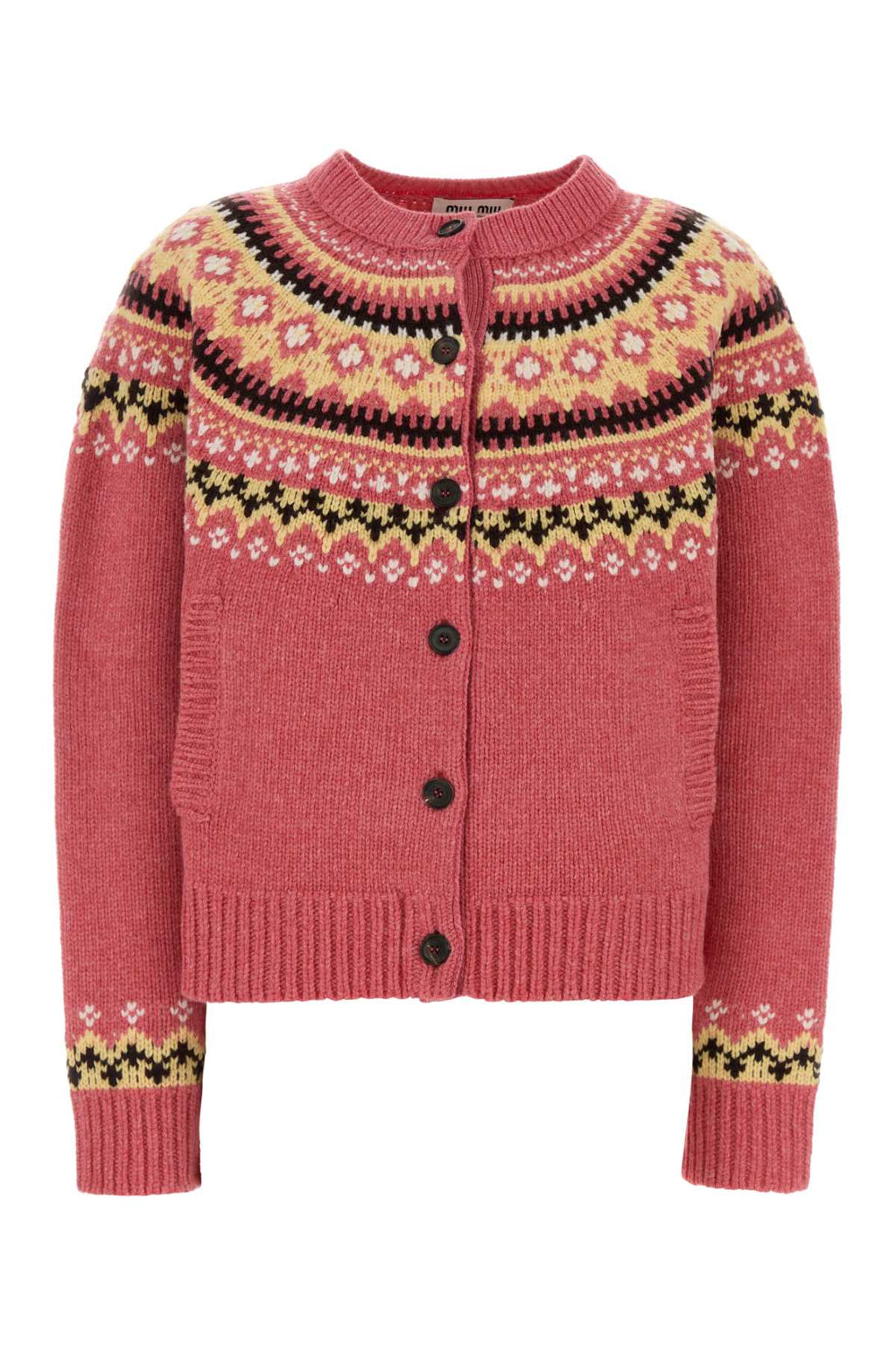 Miu Miu Women Dark Pink Wool Oversize Cardigan
