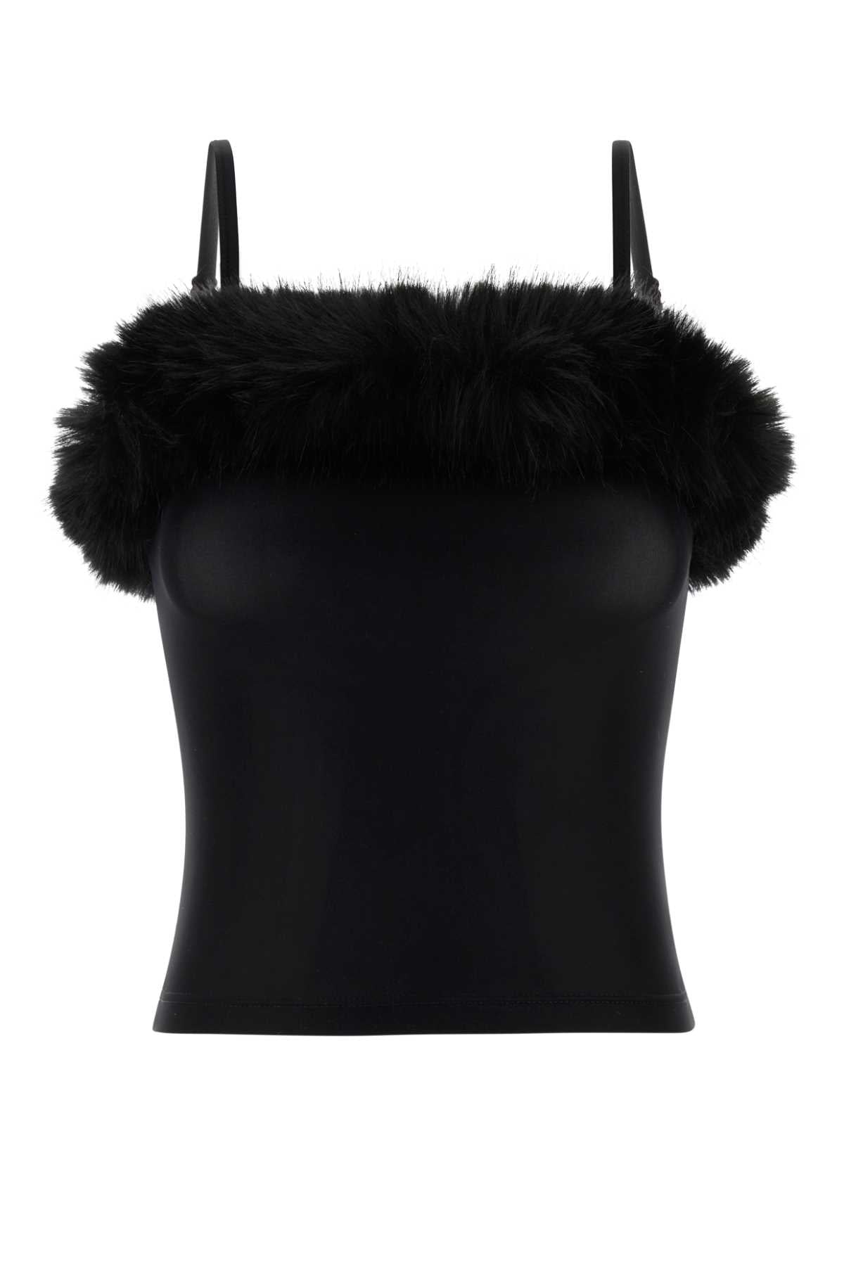 Balenciaga Women Black Stretch Nylon Top