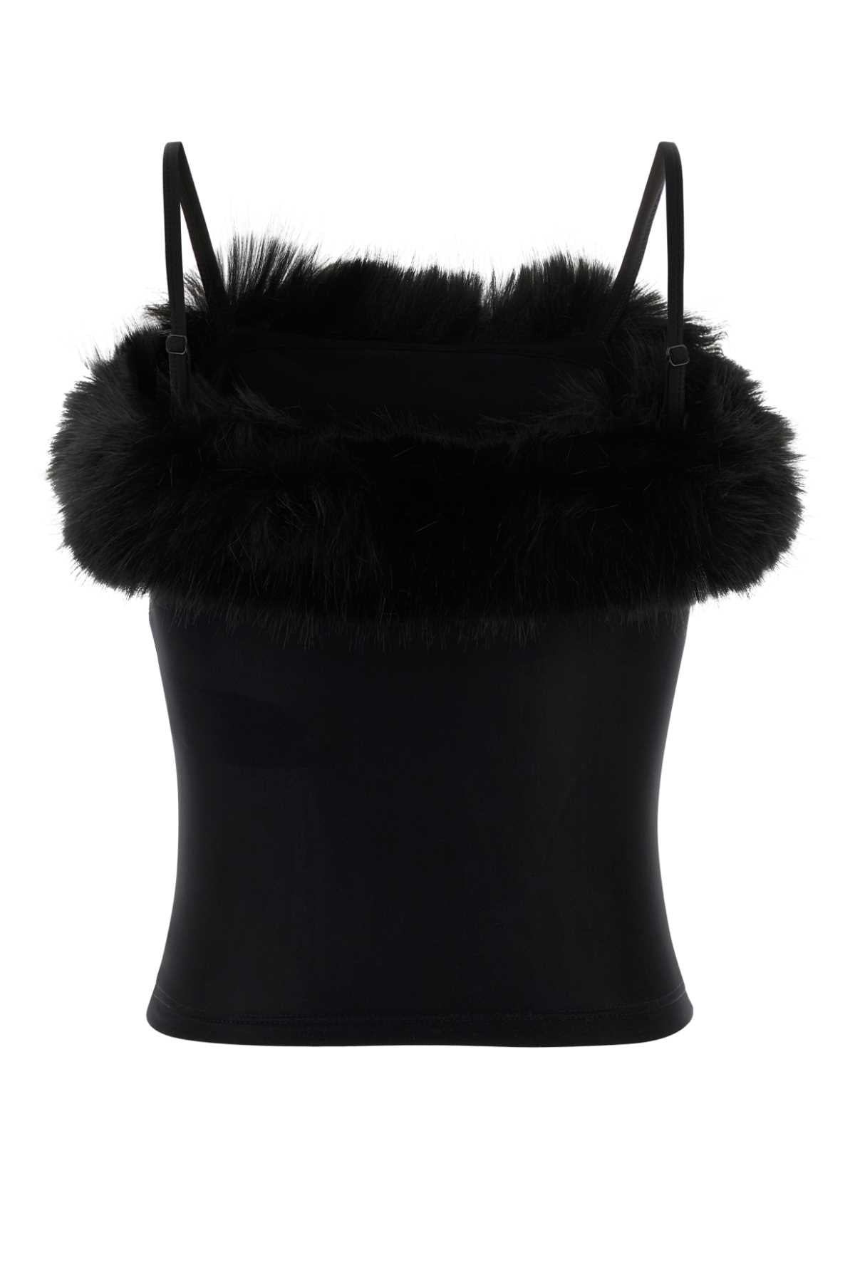 Balenciaga Women Black Stretch Nylon Top