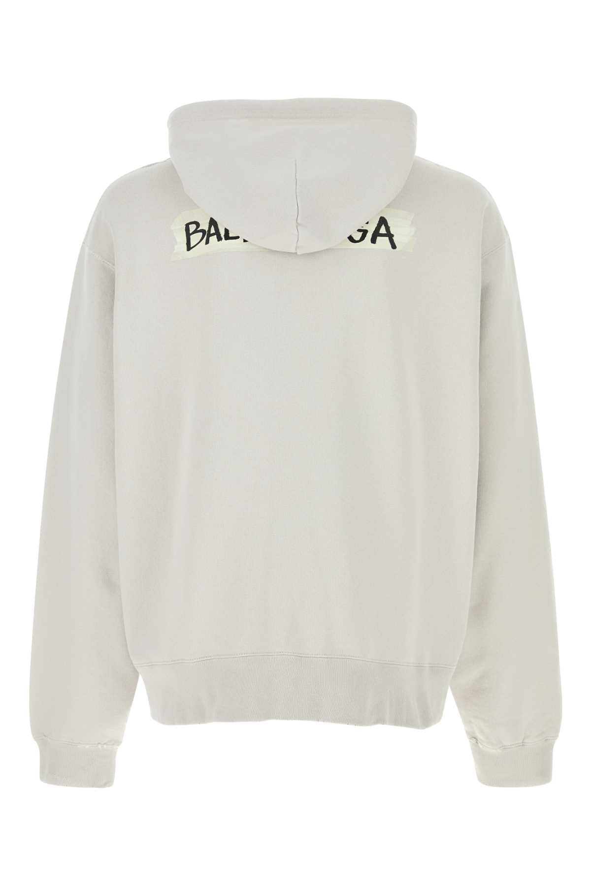 Balenciaga Men Chalk Cotton Sweatshirt