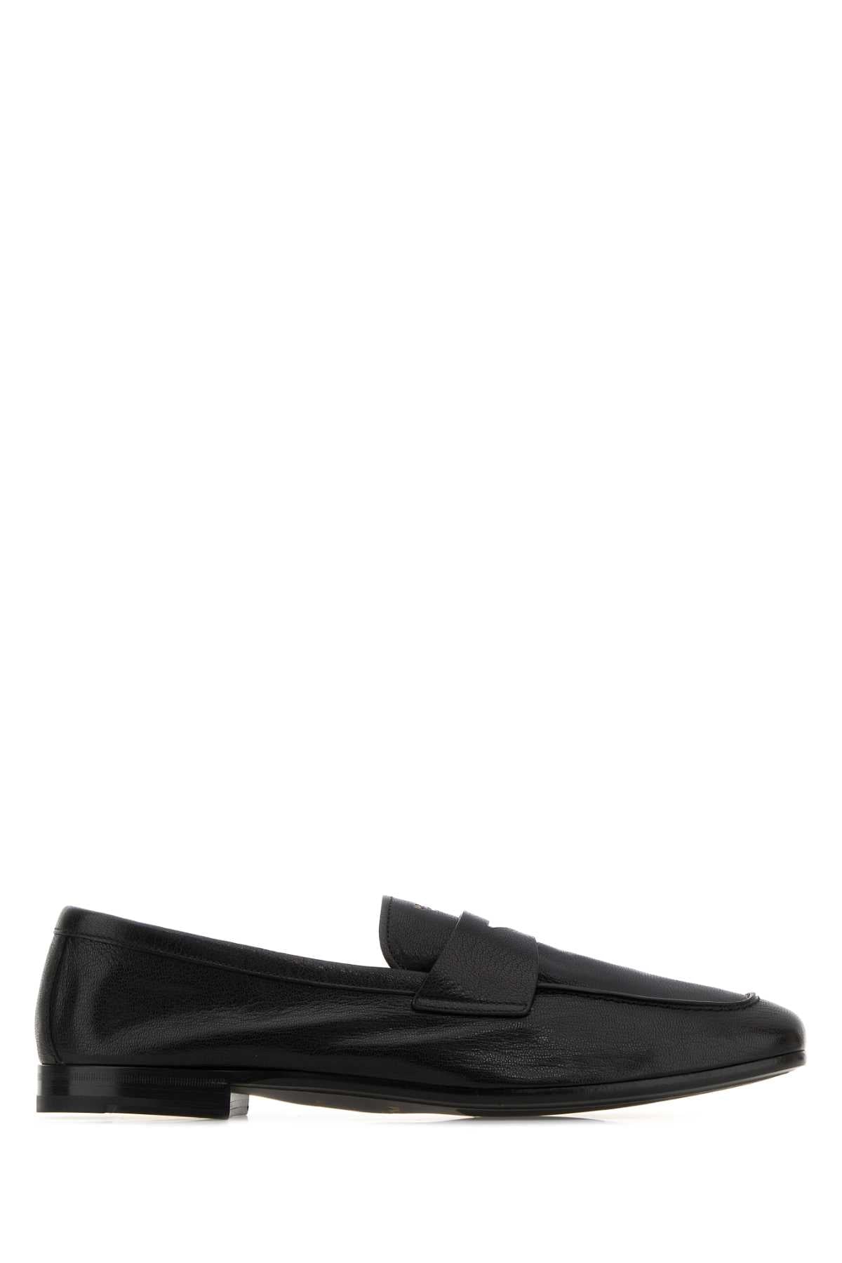 Prada Men Black Leather Loafers