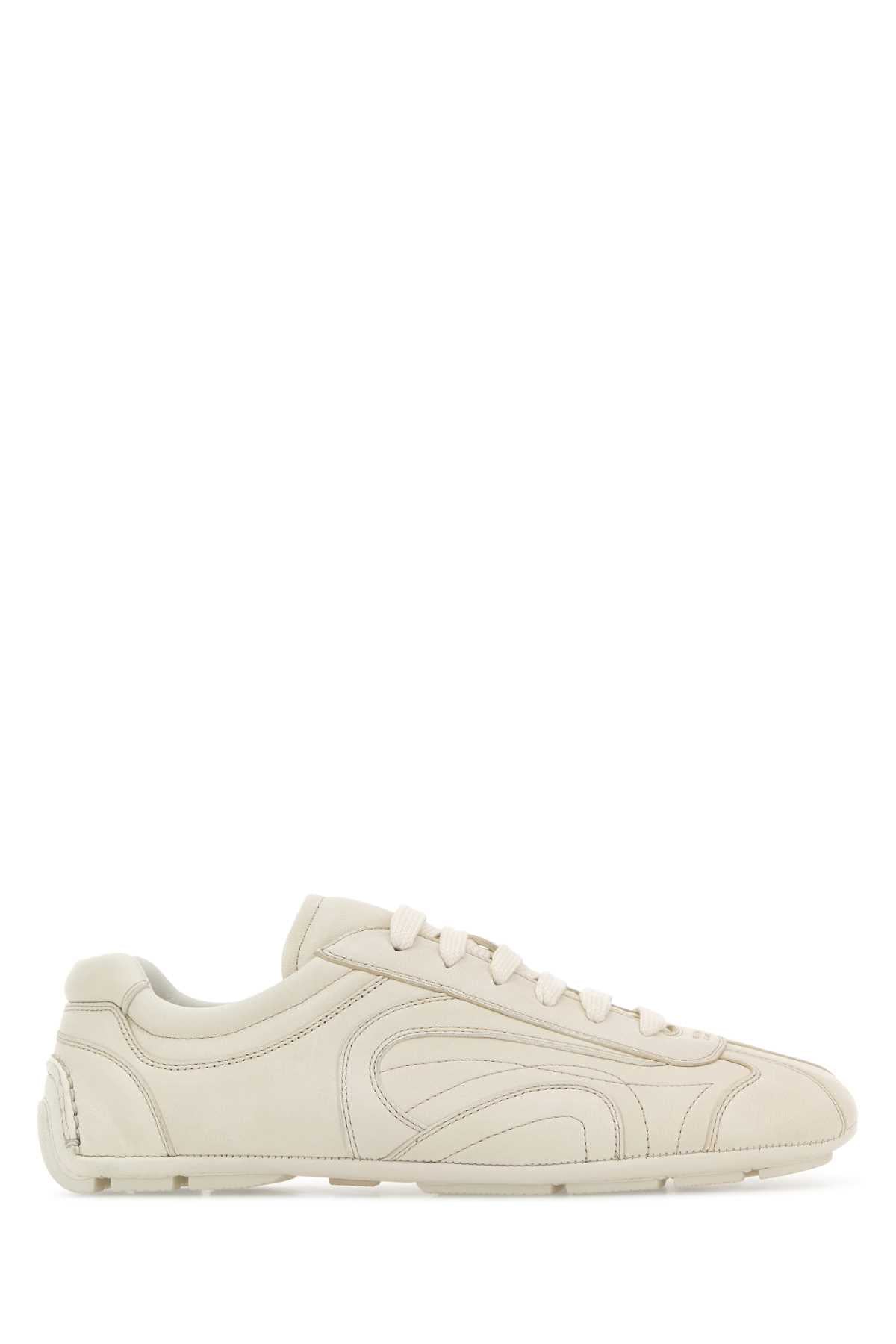 Prada Men Ivory Nappa Leather Montecarlo Re-Edition 2005 Sneakers