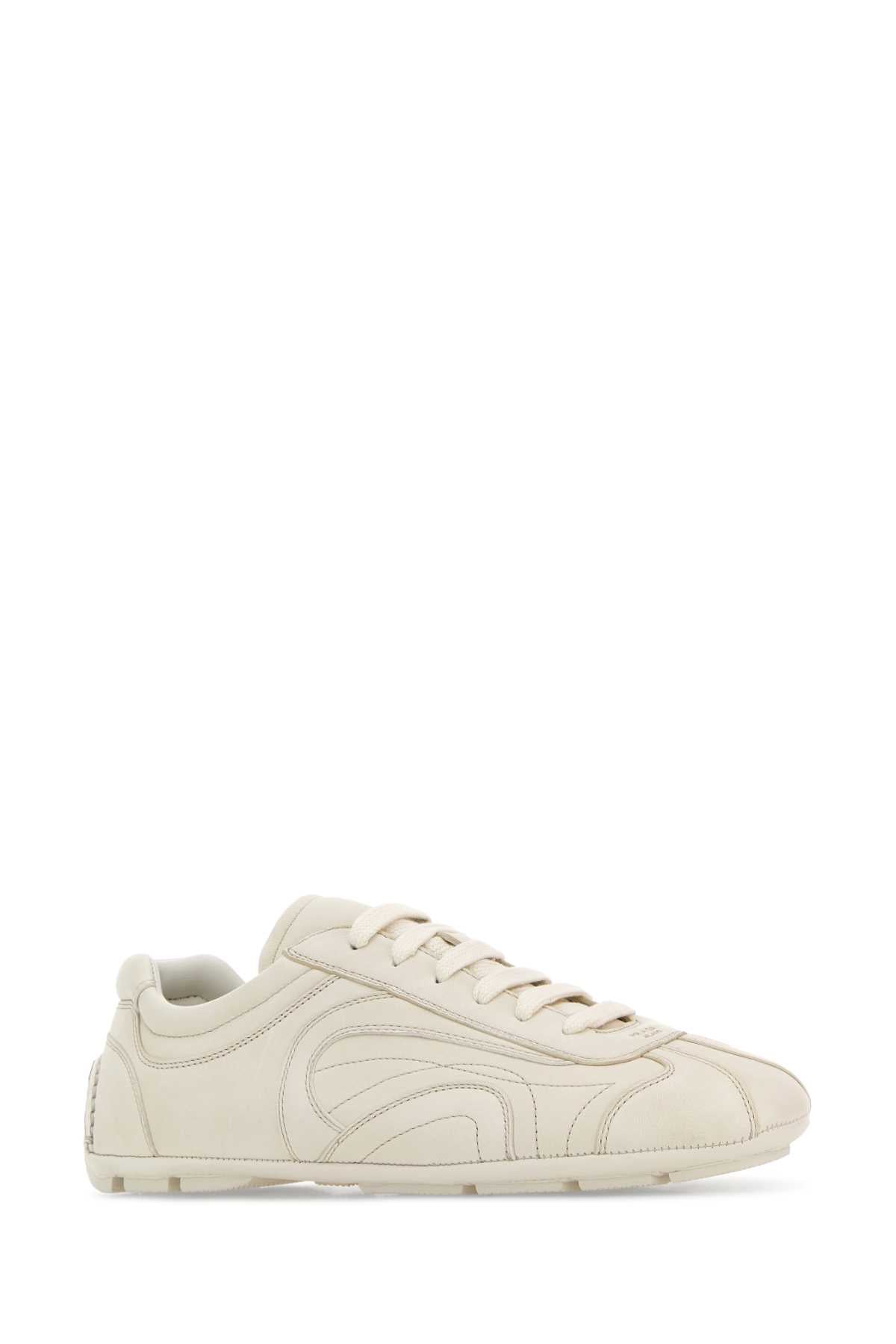 Prada Men Ivory Nappa Leather Montecarlo Re-Edition 2005 Sneakers
