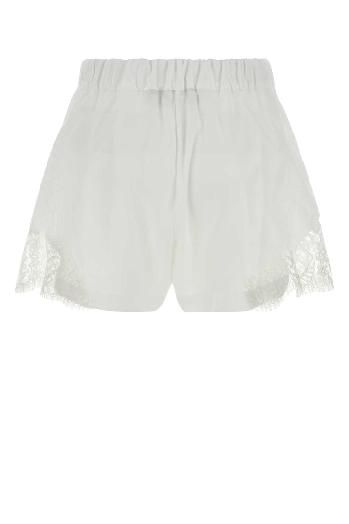 Versace Women White Poplin Shorts