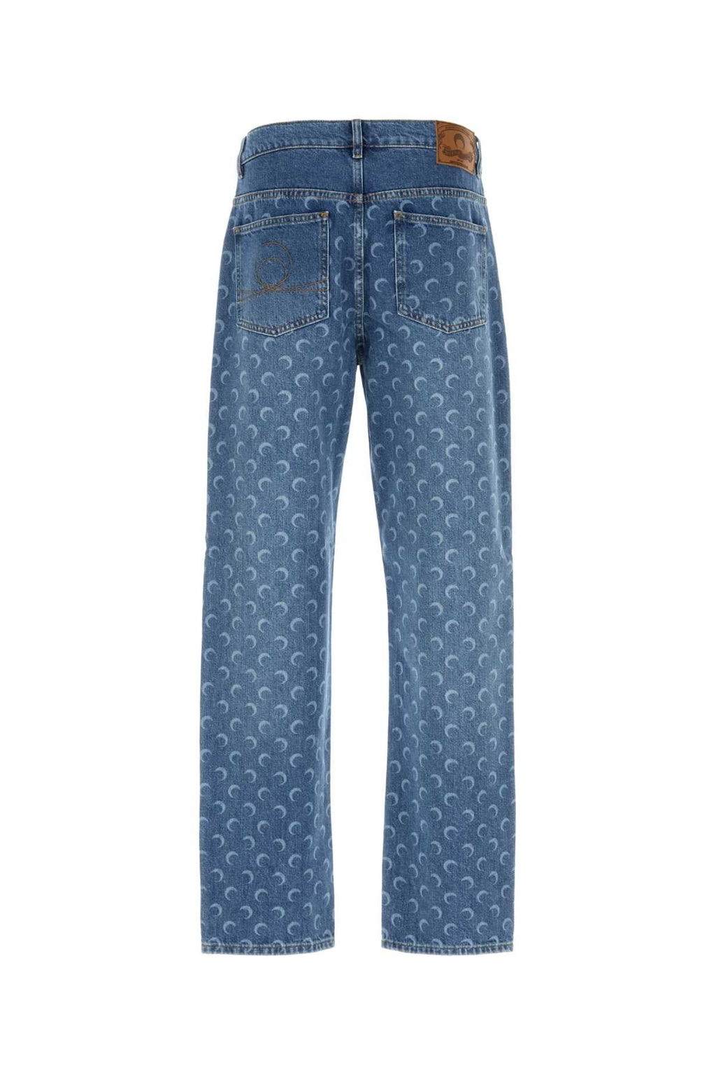 Marine Serre Men Printed Denim Jeans