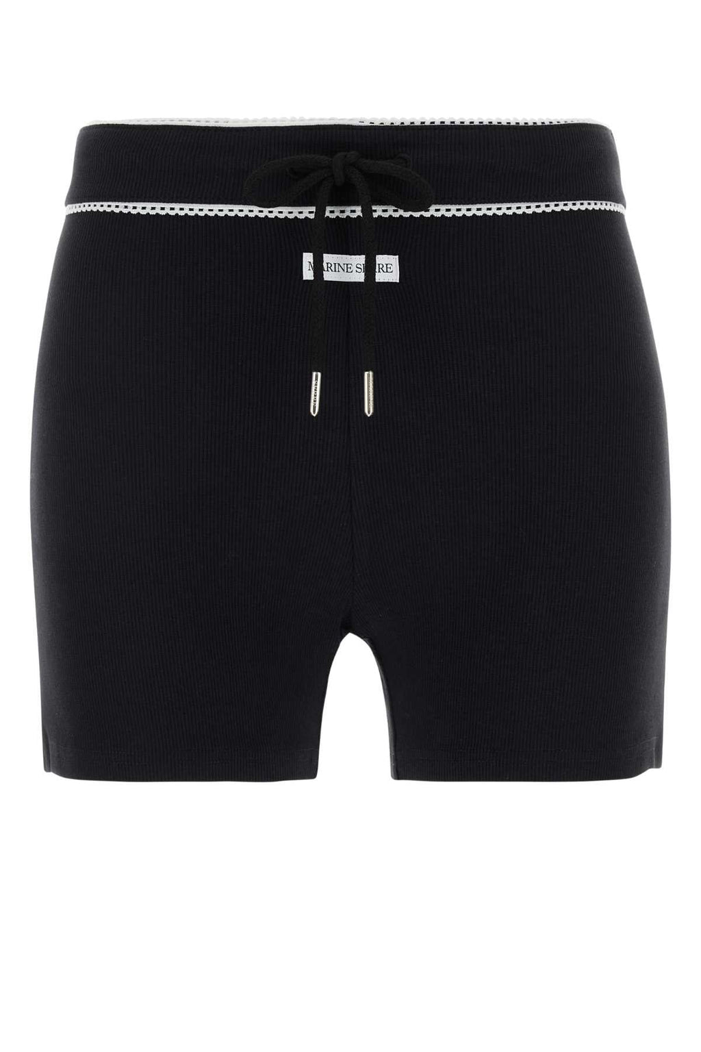 Marine Serre Women Black Stretch Cotton Shorts