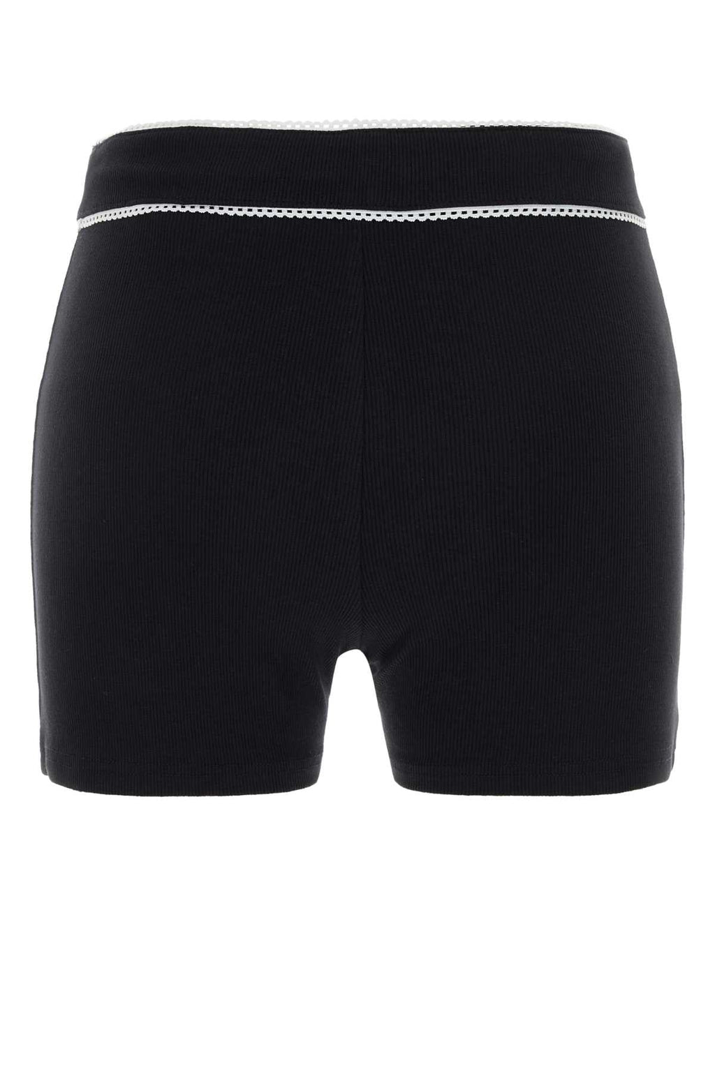 Marine Serre Women Black Stretch Cotton Shorts