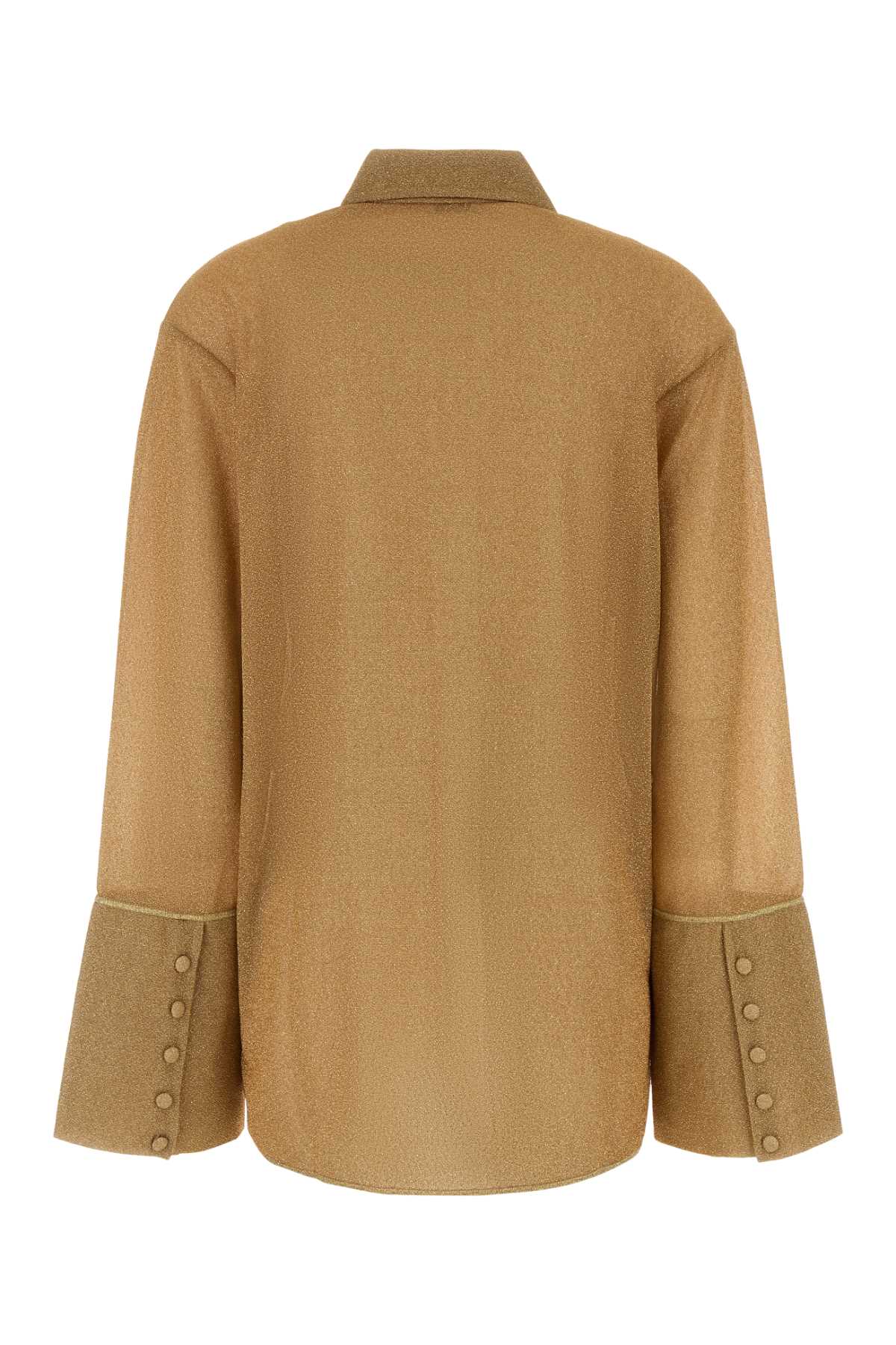 Oseree Women Gold Nylon Shirt