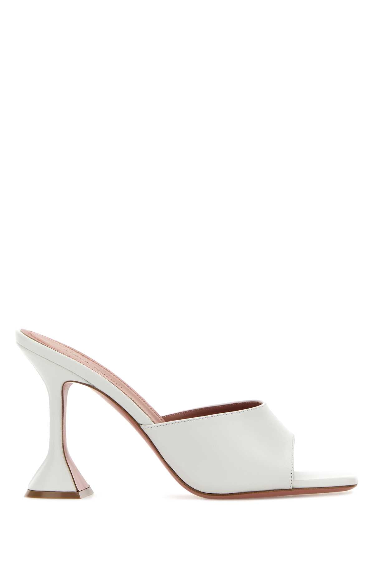 Amina Muaddi Women White Nappa Leather Lupita Mules