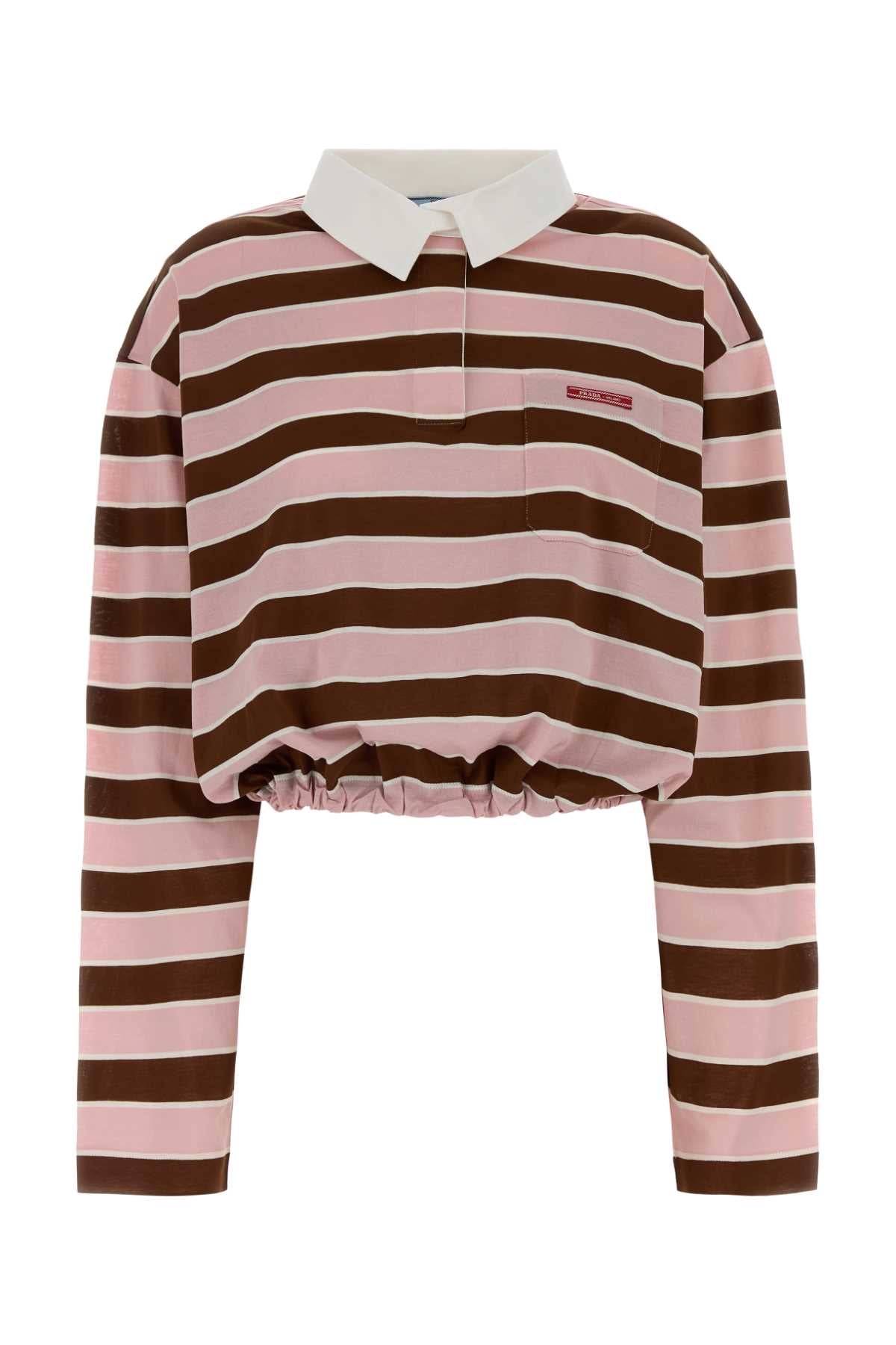 Prada Women Embroidered Cotton Oversize Polo Shirt