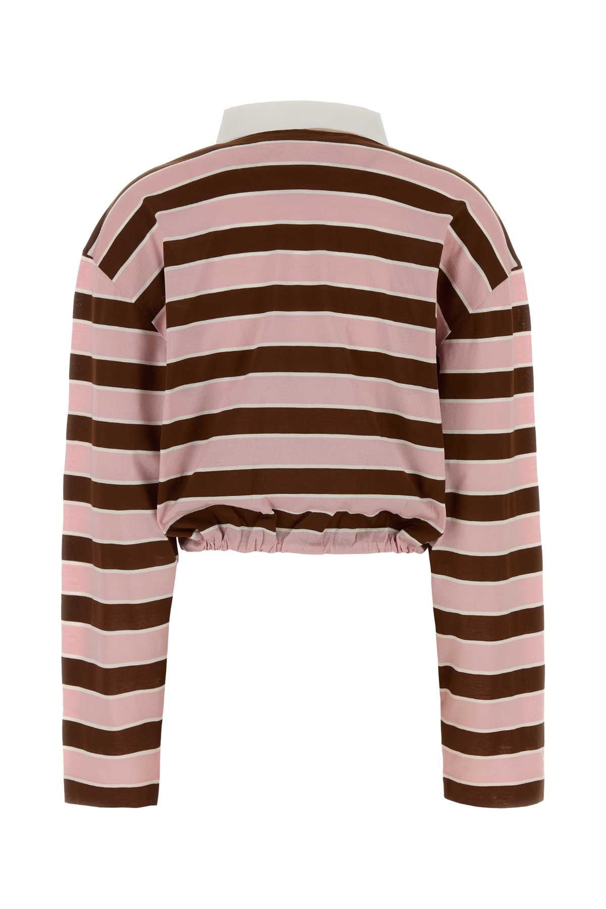 Prada Women Embroidered Cotton Oversize Polo Shirt