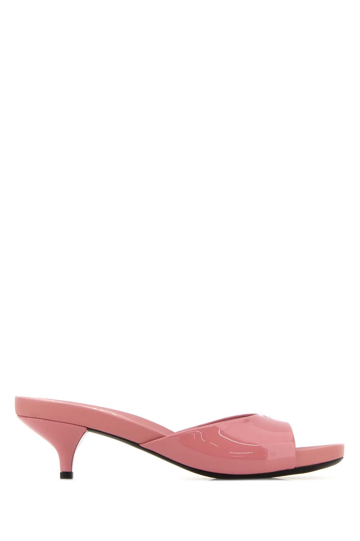 Prada Women Pink Leather Mules