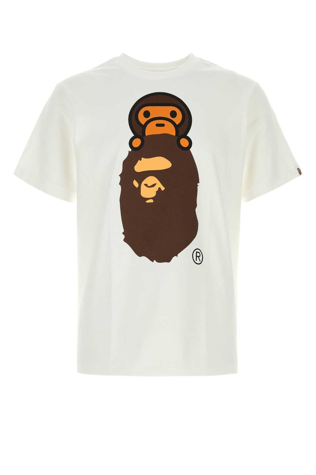 Bape Men White Cotton Milo On Ape Head T-Shirt