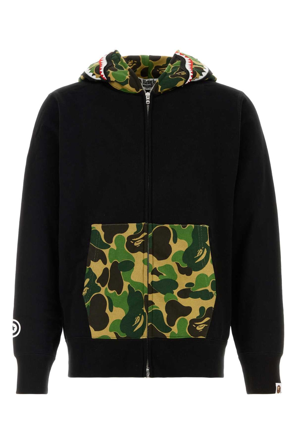 Bape Men Black Cotton Abc Camo Shark Sweatshirt
