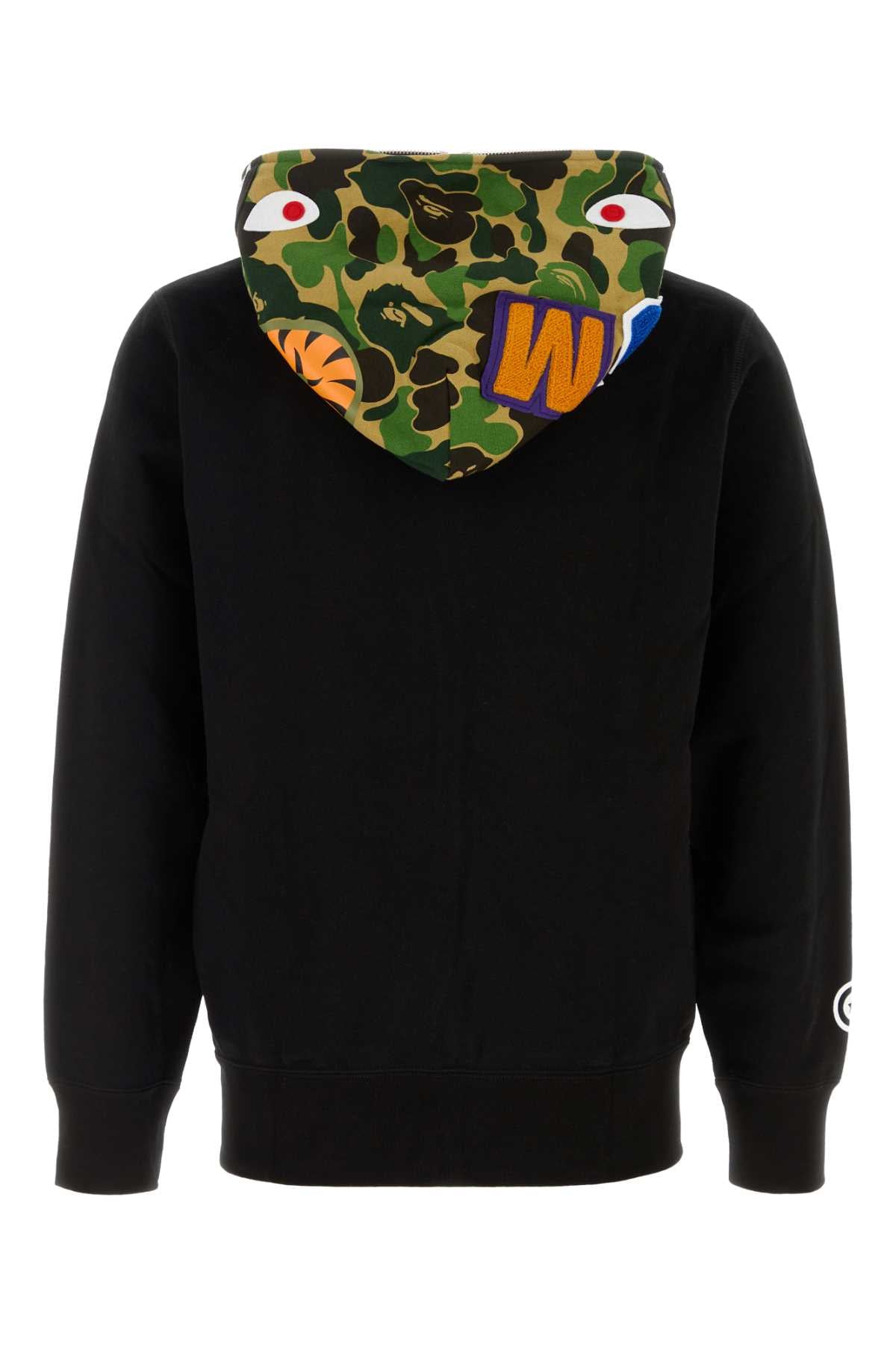 Bape Men Black Cotton Abc Camo Shark Sweatshirt