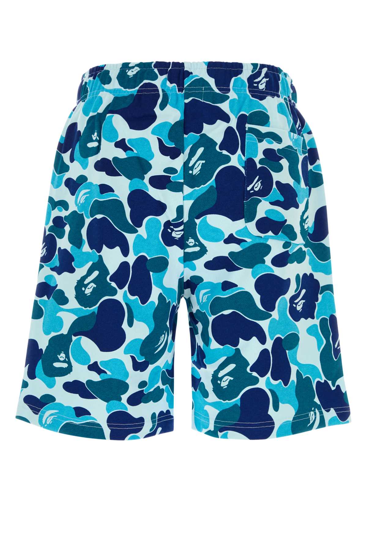 Bape Men Printed Cotton Abc Camo Shark Bermuda Shorts