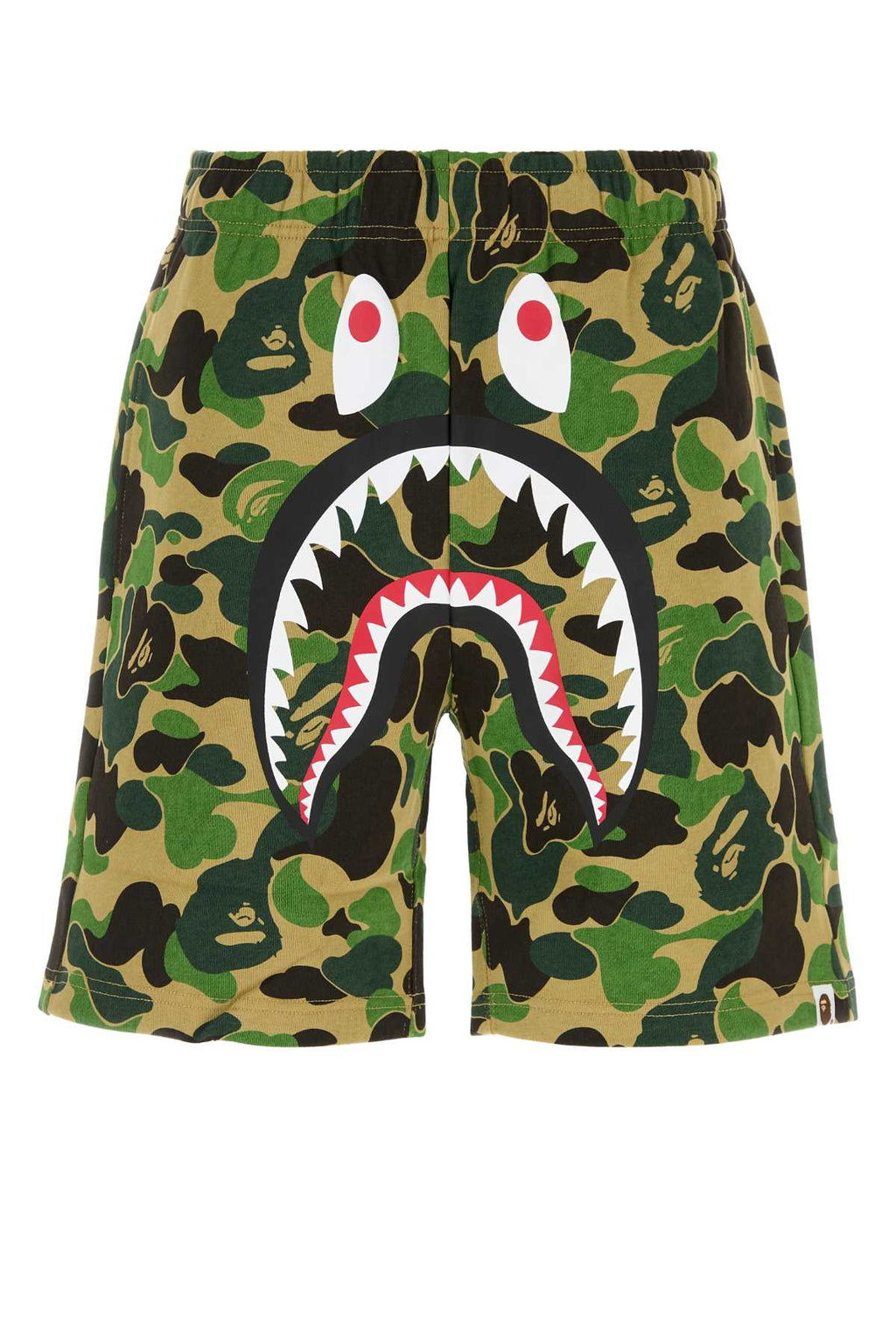 Bape Men Printed Cotton Abc Camo Shark Bermuda Shorts