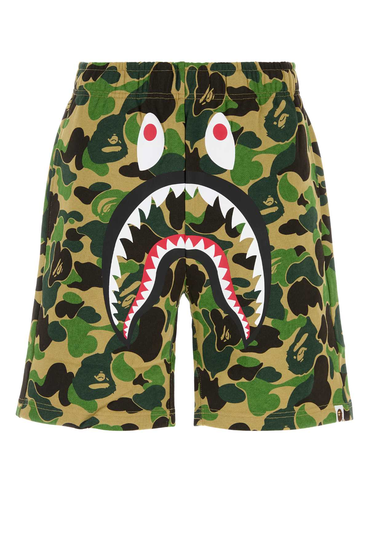 Bape Men Printed Cotton Abc Camo Shark Bermuda Shorts