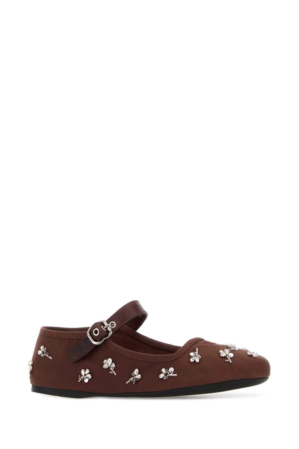 Miu Miu Women Chocolate Drill Ballerinas