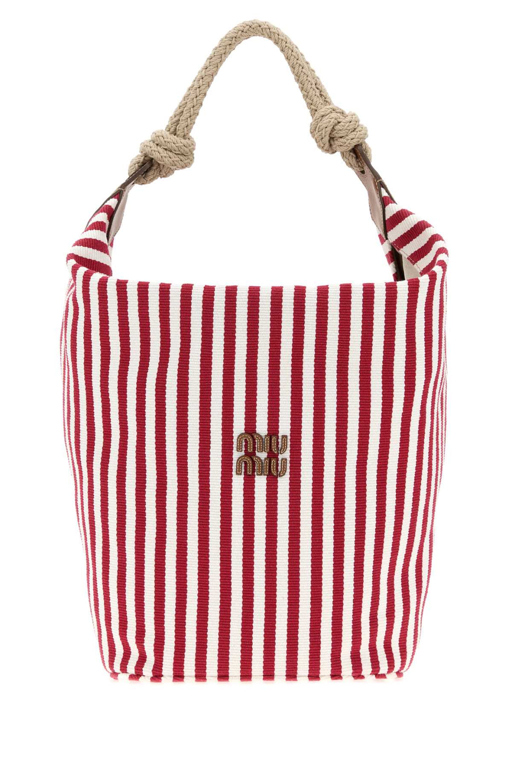 Miu Miu Women Embroidered Canvas Bucket Bag