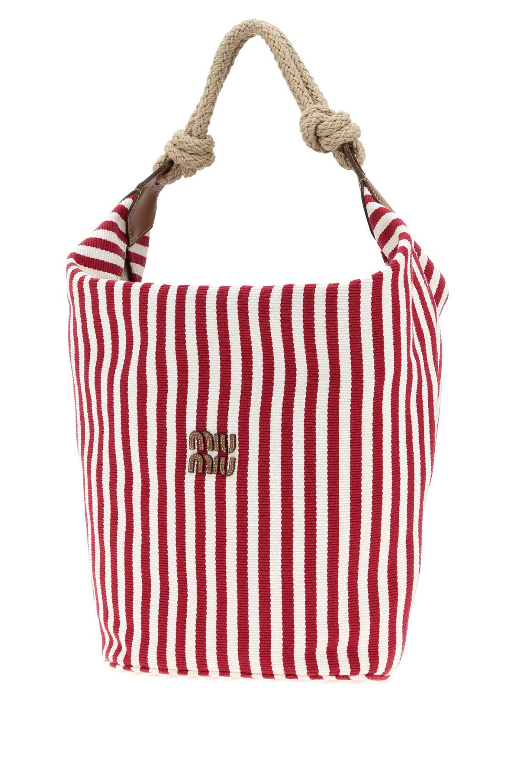 Miu Miu Women Embroidered Canvas Bucket Bag